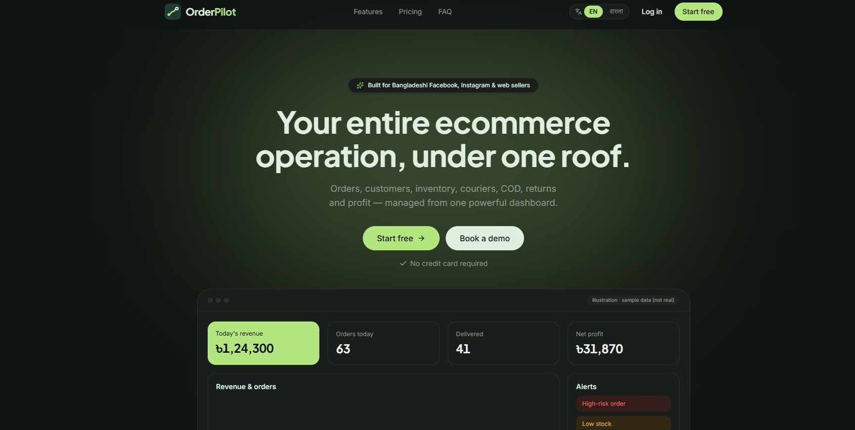 OrderPilot dashboard